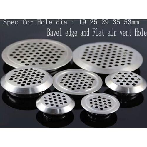 19 25 29 35 53mm Cabinet Air Vent Steel Flat Carpet Steamers,ventilation perforation round louver Cupboard 3/4",1",1.2",1.4",2"