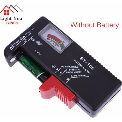 Battery Tester Pointer Digital Display Battery Capacity Tester Multifunctional Tester Card Mount Volt Checker for AA AAA 9V