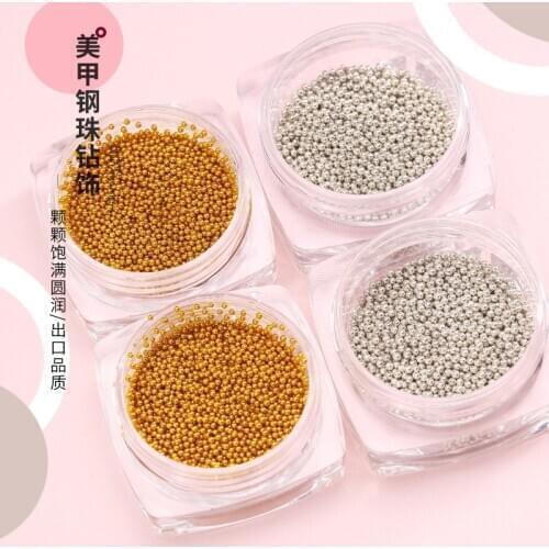 Nail Art Decoration Small Steel Balls Micro-bead NailAppliques Full About 1MM Non-Fading Caviar Steel Balls