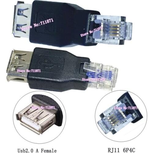 Usb Rj11 Adapter connector Usb2.0 Female Rj11 6P4C male connector Adapter Usb cable extend Rj11 Phone connector 6P4C Adapter