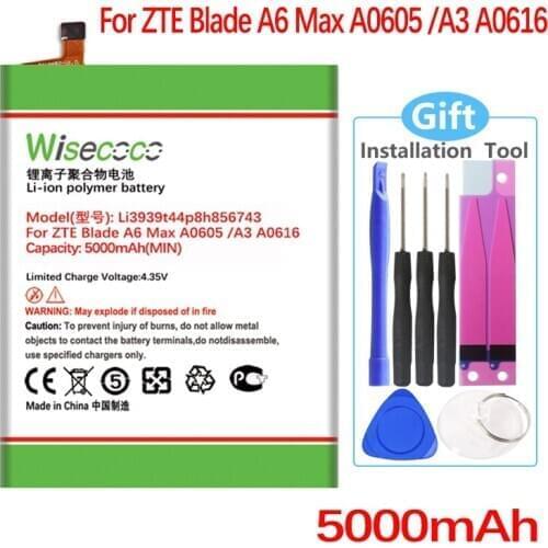 Wisecoco Batteries For Phones ZTE Blade A6 Max