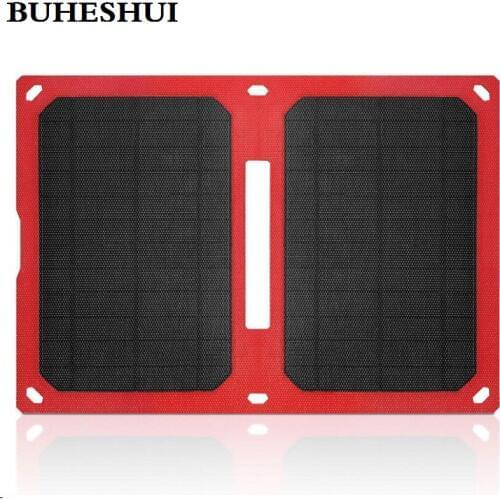 BUHESHUI Foldable 10W Universal Outdoor Travel Solar Panel Charger For iPhone Dual USB Waterproof NEW High Quality Free Shipping