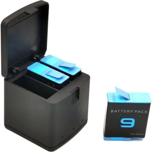 3-Way Battery Charger LED Charging Box Carry Case Battery Housing Type-C Cable For GoPro 9 Hero9 Black Accessories Battery Case