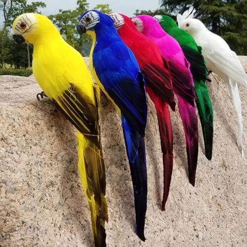 Bird Ornament Figurine Creative Prop Animal Handmade Lawn 1PC Home Decoration 25/35cm Simulation Parrot Feather Garden Bird