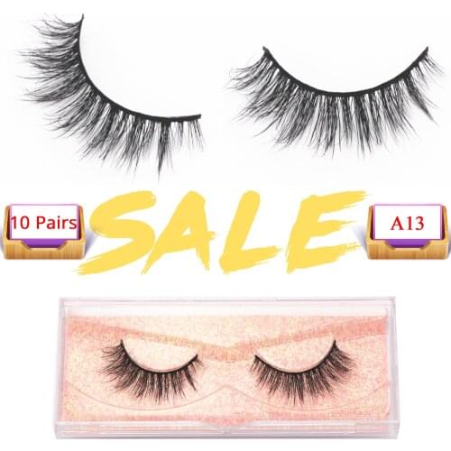 10 pairs 3D Mink Eyelashes Fluffy Natural Long Eyelashes Makeup Wispy Mink Lashes Short False Eyelashes Wholesale Fake Eyelashes