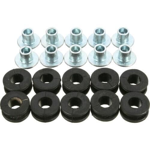 10x Replacement Black Grommets for Motocycle for Honda for Yamaha (10.7mm )