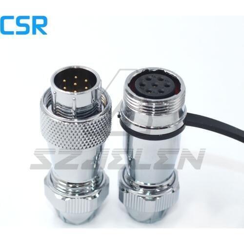 SZJELEN WS16 series 7pin waterproof connectors male and female ip67 metal Docking power cable wire connector