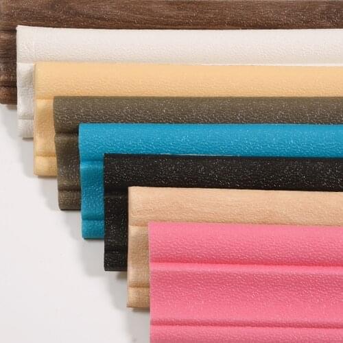 8*235CM Wall Sticker Living Room Waist Line Home Tiles Waterproof Self Adhesive PVC Wallpaper Border Foam Background Baseboard