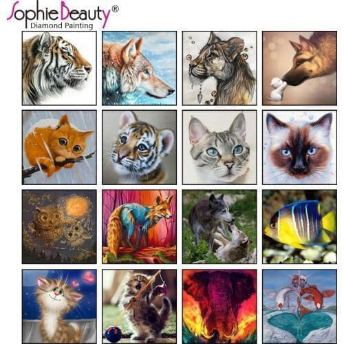 Full circular Diamond Animal Tiger 5D DIY Diamond Painting Embroidery Cross Stitch Rhinestone Round Mosaic Painting home Decor