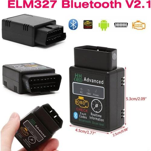ELM327 Bluetooth V2.1 OBD2 Car Auto Diagnostic Scanner HH OBD OBDII CAN BUS Check Engine Tool Interface Adapter For Android