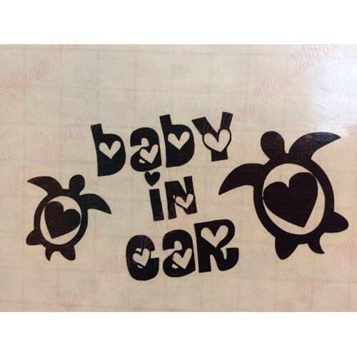 Car Filler Wall sticker Decal Baby kids in car Honu sea turtle Heart baby 's on waterproof Removable Vinyl Art Sticker B193