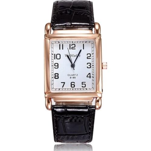 Luxury Brand Lady Watches Women Red White Antique Rectangle Casual Leather Analog Quartz Dress Clock Saat Relogio Feminino