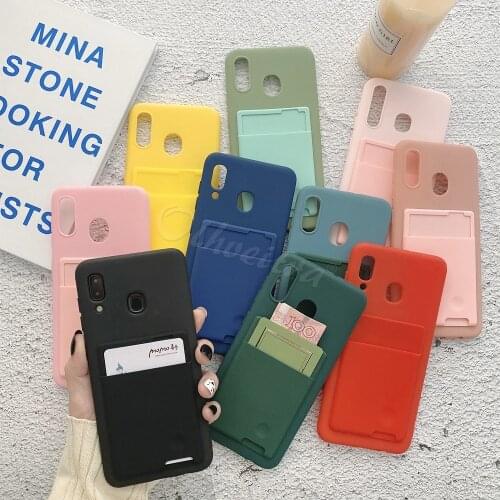 Card Holder Slot Wallet Case For Huawei P40 P30 P20 Lite P40 Pro P10 Plus Y7A P Smart 2021 P Smart 2020 Cover Pouch Silicone TPU