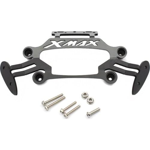 Rear View Mirror Bracket GPS Mobile Phone Holder For Yamaha X-Max 300 2017-2018 Motorcycle Black Stainless Steel