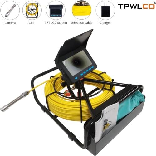 17mm 4.3in Endoscopic Camera CCTV Video Record 6 LEDs 8500mAh 10-50m Sewer Pipe Inspection System