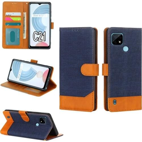 Fashion Cloth Pattern Phone Cover For Realme C21 Case Funda Flip Wallet Leather Protective Shell Book On Realme C 21 Case Coque