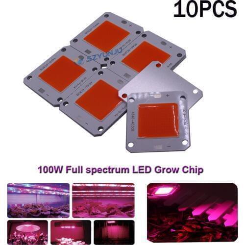 New Full Spectrum 10PCS COB LED Grow light,100w 32V 40x46mm full spectrum led chip for greenhouse plant grow