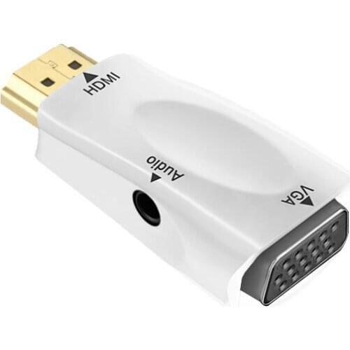 HDMI to VGA Adapter Audio Cables Converter 1080p Male to Female HDMI TO VGA 1080P With 3.5 Jack for PS4 Laptop PC Box Projector