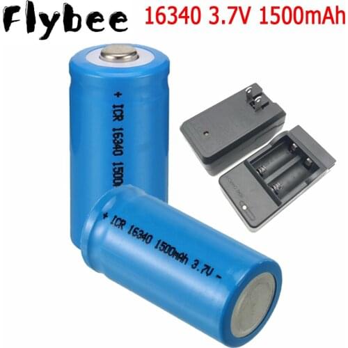 3.7V 1500mAh Rechargeable Li-ion Batteries 16340 CR123A Battery For LED Flashlight Travel Wall Charger For CR123A 16340 battery