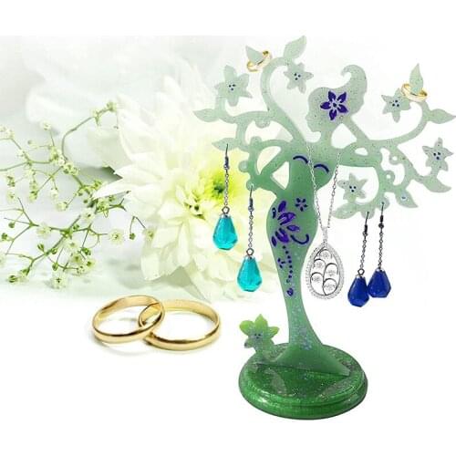 DIY Crystal Silicone Mold Beautiful Lady Necklace Earring Jewelry Stand Display Mold Set-up Silicone Mold Resin Mold