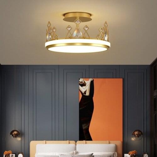 New Nordic light luxury post-modern minimalist atmosphere living room bedroom crown crystal chandelier ins net red lamps