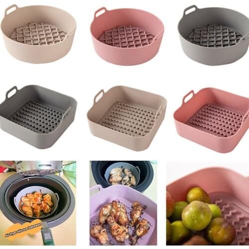 AirFryer Silicone Pot Multifunctional Air Fryers Oven Accessories Bread Fried Chicken Pizza Basket Baking Tray FDA Baking Dishes