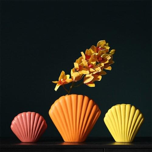 Nordic art shell vase creative ceramic decoration modern minimalist home decoration decoration vase for wedding decoration