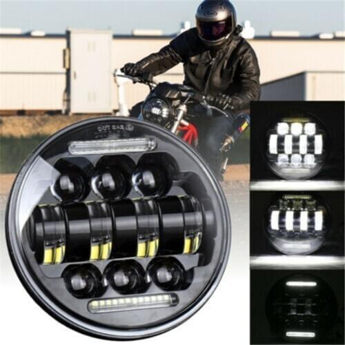 5.75'' 50W Motorcycle LED Headlight Halo Ring Ange-eyes DRL Projector Headlamp For Harley Davidson/Dyna/Sportster XL 883/1200