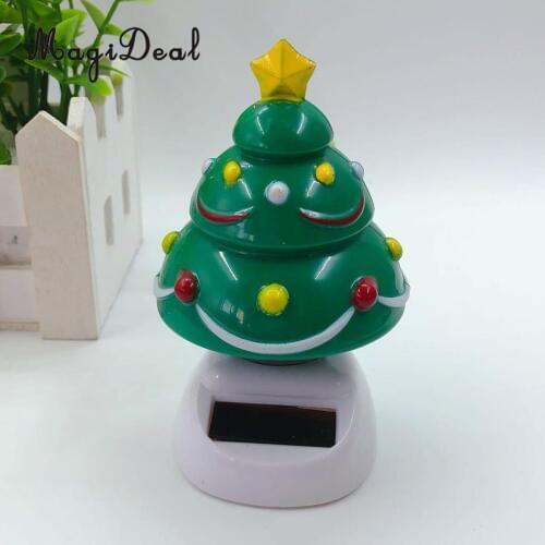 Solar Powered Dancing Christmas Tree Toy Home Car Auto Interior Ornament