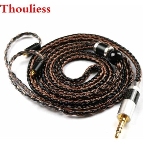 Thouliess Free Shipping MMCX 16 Cores Replacement Upgraded Silver Plated Headpone Cable for SE846 SE535 SE315 UE900 Headpones