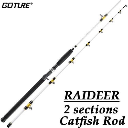 Goture Catfish Fishing Rod feeder Travel Power Lure Rod 2-sections 2.13m 2.28m M Ultralight Carbon Lure Rod Travel Fishing Pole