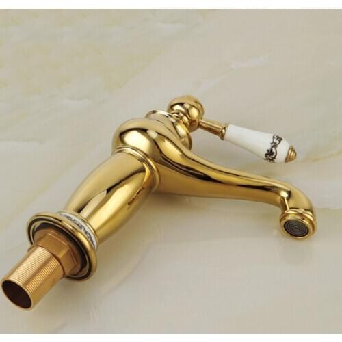 Bathroom Copper and Jade Single Hole Above Counter Basin Faucet Wash Basin Faucet Hot and Cold Mixing Faucet