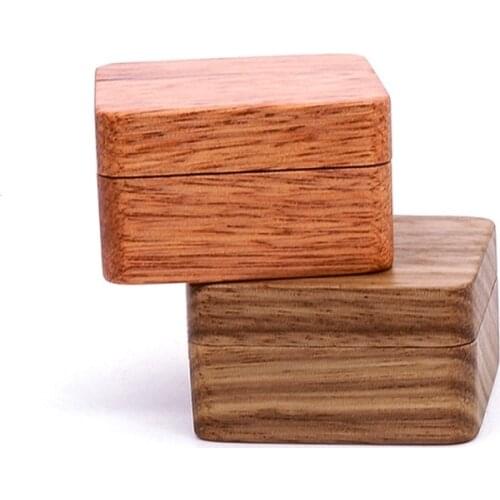 High Quality Rustic Men Suit Wooden Cufflink Gift Box Portable Sleeve Button Jewelry Walnut Wood Keepsake Storage Box