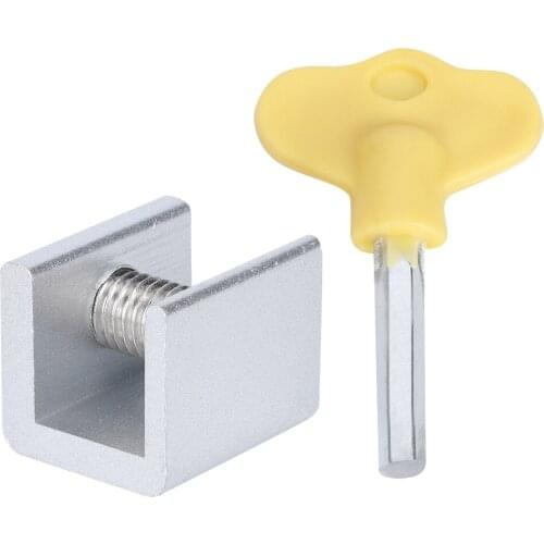 10 Set Sliding Window Safety Lock Aluminum Alloy Slide Security Lock Stopper with Keys