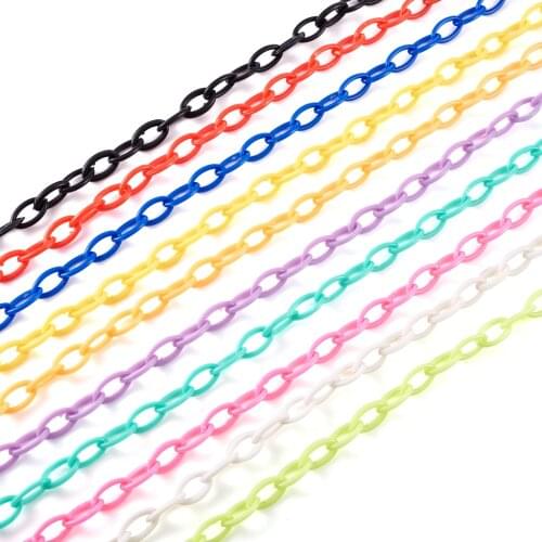 10 Strand Opaque Acrylic Cable Chains 13x8x2mm for jewelry making DIY Bracelet Necklace Crafts Decor Accessories Mix Color