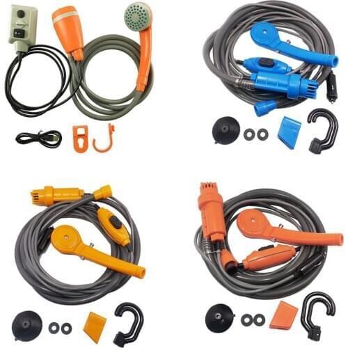 12V Portable Travel Camping Outdoor Car Shower Motorcycle Car Washer Portable Washer Electric Pump Outdoor Hiking Kit
