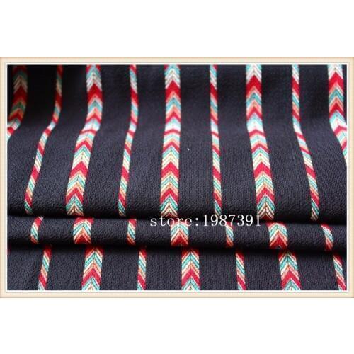 145cm width paris pearl fabric black background geometric pattern for summer women clothes and DIY Hair Accessory CH-5539