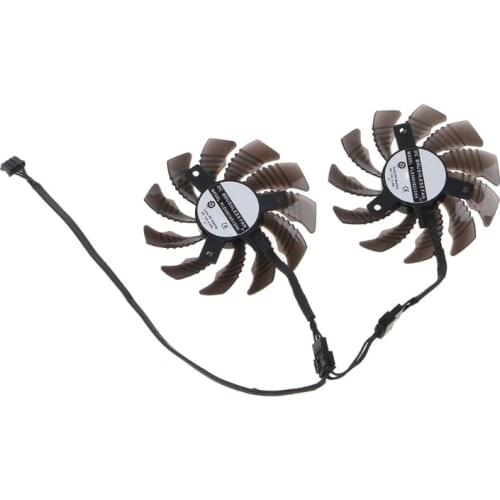 2Pcs 78MM PLD08010S12H ZP VGA Fan for GV-N960OC GTX960 Graphics Card Cooling Fan Replace T128010SM 4Pin 12V 0.35A