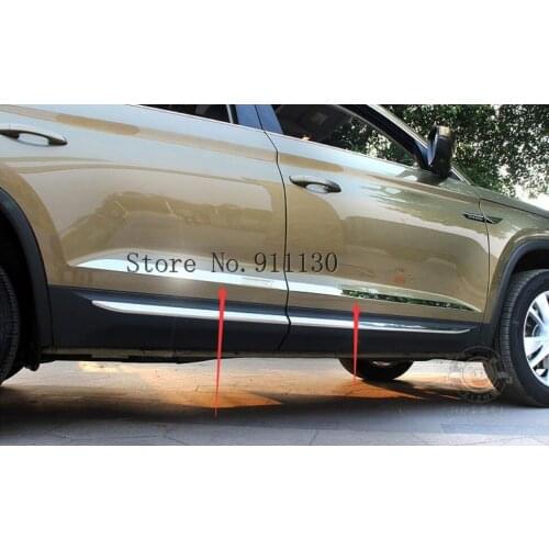 Fit For Skoda KODIAQ 2017 2018 2019 Stainless steel Side Door Line Garnish Body Trim 4pcs