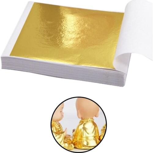 Papel de aluminio para hogar, caja de regalo de papel de cobre dorado artesanal para pared para oficina, 100 Uds