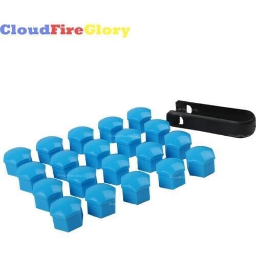 For Audi A1 A3 A4 A7 A8 Q5 TT For VW Golf Passat Jetta 20x17mm Blue Car Wheel Lug Bolt Nut Cover Cap Puller 321601173A 8D0012244