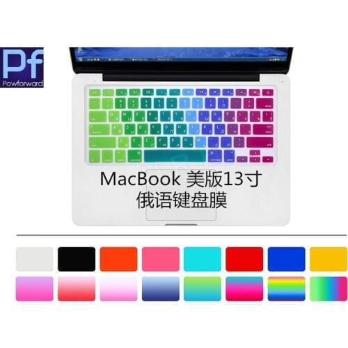 Promotion US RU RUS Russian Letter Keyboard Cover For Macbook Air Pro Retina 13 15 Silicone Computer Russian Protector For iMac