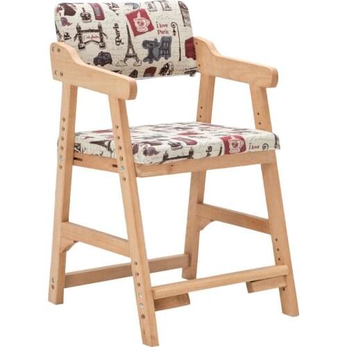 Solid Wood Childrens Learning Chair Primary School Student Lifting Writing Chair Seat Adjustable Backrest Correction Stool