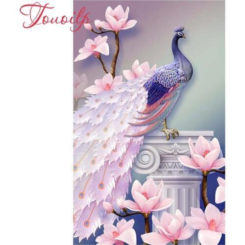 DIY orchid 5D Diamond Mosaic Embroidery Peacock Rhinestone Pasted DIY diamond painting cross-stitch diamond Home Decoration