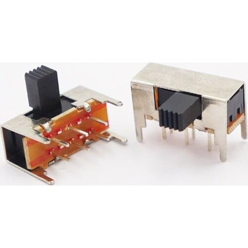 20Pcs 6mm High Side Knob 6 Pin 2 Position DPDT Slide Switch 0.5A 50VAC SK22H03