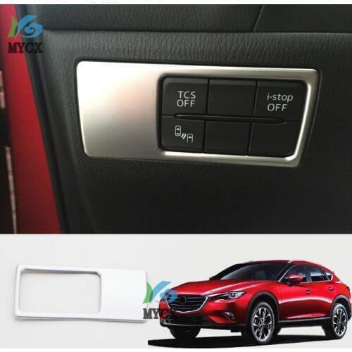 ABS Chrome car Headlight Switch Sequin Headlight Adjust Cover Sticker Accessories For Mazda CX-4 CX4 CX 4 2016-2018 Accessories