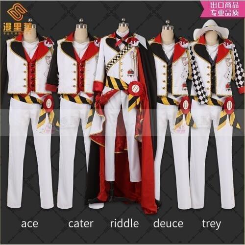 Game Twisted Wonderland Diasomni HEARTSLABYUL riddle ace trey deuce Cosplay Costume Red New Outfit