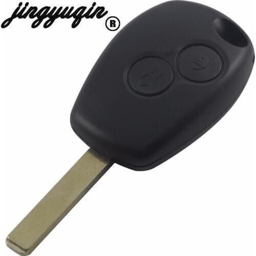 Jingyuqin Remote Car Key Case Cover For Renault Duster Modus Clio 3 Twingo DACIA Logan Sandero Uncut Blade Fob Shell Replacement