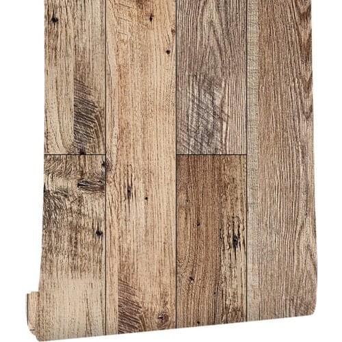 3M/Roll Peel And Stick Removable Handpainting Herringbone Wood Panel Self-Adhesive Prepasted Wallpaper Wall Mural For Home Decor