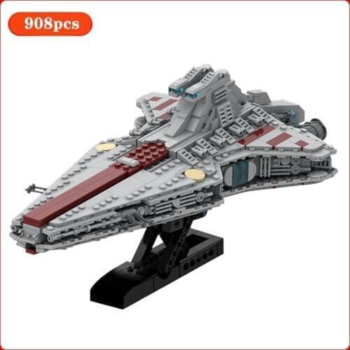 908pcs Star Space Wars Micro Star Destroyer Model Venator Class Republic Attack Cruiser Building Blocks Bricks Diy Toy Kids Gift